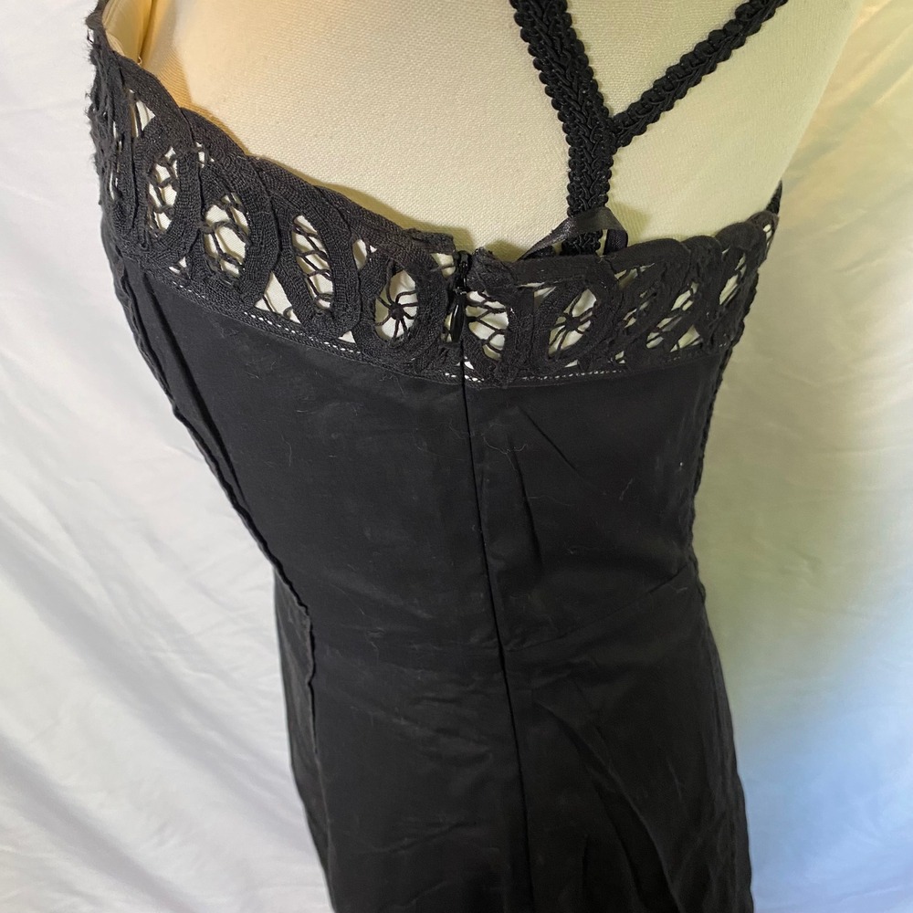 White House Black Market Strapless Dress Womens 6 Black Whimsigoth Dark Coquette - Picture 4 of 10